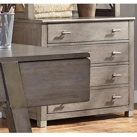 Contemporary 4 Drawer File Cabinet with Bottom File Drawer